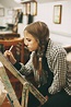 Beautiful Teenage Girl at Art School Painting on Easel, Creativity ...