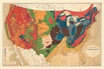 Beautifully restored Geological Map of the United States from 1872 - KNOWOL
