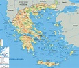 Large detailed physical map of Greece with all cities, roads and ...