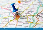 Debrecen on map stock image. Image of europe, city, highway - 122917715