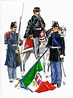 The Italian Army 1866. Left a Grenadier of Sardinia, Center a General ...