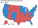 Us Map Red And Blue States - Map