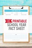 School Year Fact Sheet - Free Printable | Pretty Simple Mom