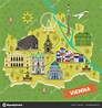 Mapa de Viena, Austria con monumentos vector, gráfico vectorial ...