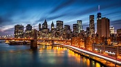 Download Brooklyn Bridge New York Time-lapse Skyline Night City Man ...