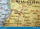 Map of Jackson, Mississippi Stock Photo - Image of interstate, jackson: 5033652