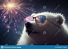 Polar Bear at New Year`s Eve Fireworks Stock Photo - Image of mammal ...