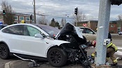TeslaCam Captures Horrific Tesla Model X Crash: Occupant Just Bruised