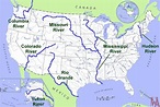 Map Of Us With Rivers - Map