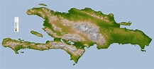 Topographic map of Hispaniola [3000x1355] : MapPorn