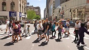 diverse people crossing street in new york city Stock Video Footage ...