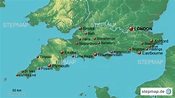 StepMap - Karte Südengland - Landkarte für Deutschland