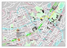 Detailed street map of central part of Stuttgart city | Stuttgart ...