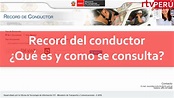 Consulta tu récord del conductor 2023 - RTV Perú