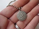 Vintage St. Christopher Protect Us Double Sided Surfer Necklace Pendant ...
