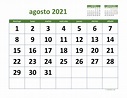 Calendario Agosto 2021 de México | WikiDates.org