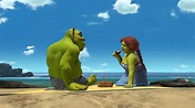 Shrek and Fiona on the beach