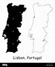 Mapa en blanco de portugal Imágenes de stock en blanco y negro - Alamy