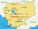 Camboya mapa de la ciudad - Camboya ciudades mapa (Sur-este de Asia - Asia)