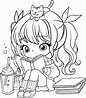 drawing cartoon cute coloring page line art, outline anime manga kawaii ...