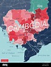 Camboya país Mapa detallado editable con regiones ciudades y pueblos ...