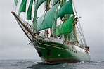 Lerwick Tall Ship with green sails - Lovesail - Sailing and Dating