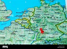 Stuttgart, Germany pinned on a map of Europe Stock Photo - Alamy