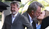 Married Sam Neill offers a woman a friendly kiss in Brisbane | Daily ...