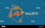 Mapa topográfico de Maupiti, Islas de la Sociedad, Polinesia Francesa ...