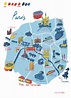Map of Paris|Paris map|Paris map print|Paris city map|tourist map of Paris| illustrated map of ...