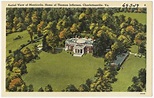 Aerial view of Monticello, home of Thomas Jefferson, Charlottesville ...