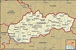 Mapa de ciudades de Eslovaquia: principales ciudades y capital de ...