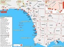 LA beaches map - Los Angeles beaches map (California - USA)