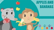 I Like To Eat Apples And Bananas Song | Nursery Rhymes | ItsyBitsyKids ...