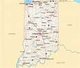 Large Detailed Roads And Highways Map Of Indiana State With All Cities ...