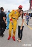 NASCAR driver Joey Logano and his fiancee Brittany Baca in the garage ...
