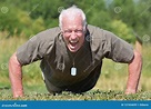 Old Senior Male Veteran and Bravery Exercising Stock Image - Image of ...