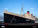 The Queen Mary museum and hotel ship at Long Beach Califorina USA Stock ...