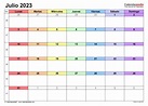Calendario Julio 2023 En Word Excel Y Pdf Calendarpedia - Riset