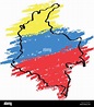 Boceto de un mapa de Colombia Imagen Vector de stock - Alamy
