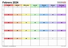 Calendario febrero 2024 en Word, Excel y PDF - Calendarpedia