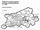 Karten: Stadtkreis/Landkreis Landsberg (Warthe) 1. 1. 1945 - Städte