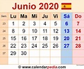 Calendario junio 2020 en Word, Excel y PDF - Calendarpedia