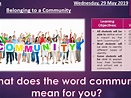 What does Community mean? | Teaching Resources