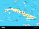 Mapa político de Cuba con la capital, La Habana, las fronteras ...