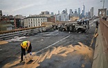 Fiery rush-hour Brooklyn Bridge crash kills 1, closes span