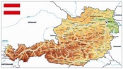 Mapa físico de relieve de Austria - OrangeSmile.com