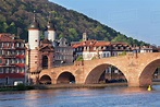 Karl-Theodor-Bridge (Old Bridge) and Gate, Heidelberg, Baden ...