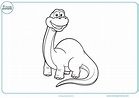 Dinosaurios Animados Para Colorear Faciles - Páginas Colorear