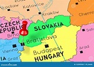 Eslovaquia, Bratislava - Capital, Fijado En Mapa Político Stock de ...